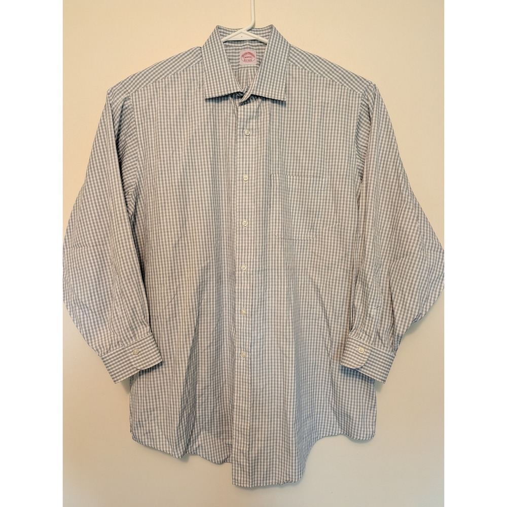 Brooks Brothers Makers Mens 2XL Plaid Check Long Sleeve Button Up Dress Shirt
